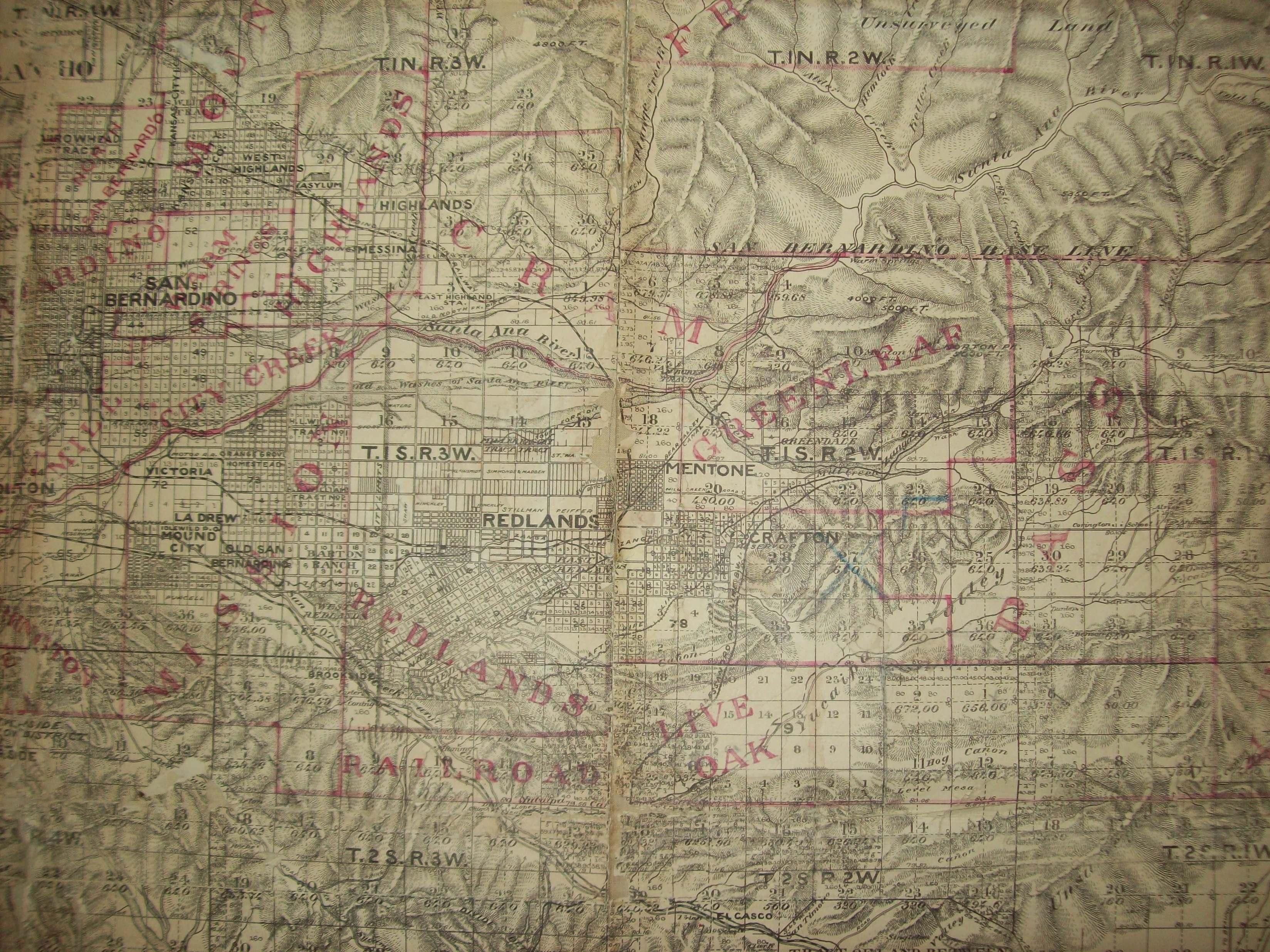 1891 Map of East San bernardino Valley